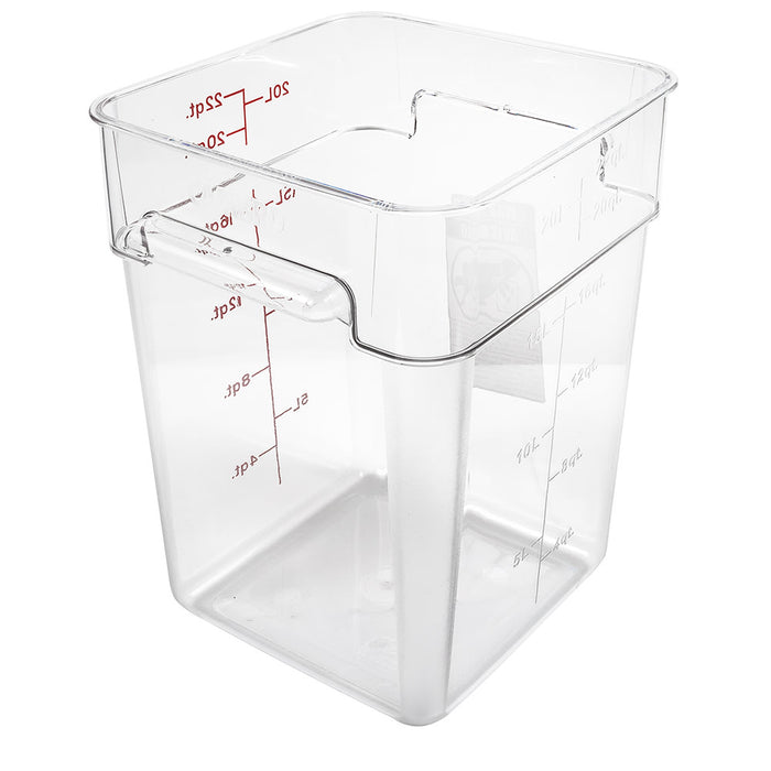 22 Qt. Clear Square Polycarbonate Food Storage Container