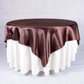 90 Inch x 90 Inch Brown 90 x 90 Satin Table Overlays FuzzyFabric - Wholesale Ribbons, Tulle Fabric, Wreath Deco Mesh Supplies