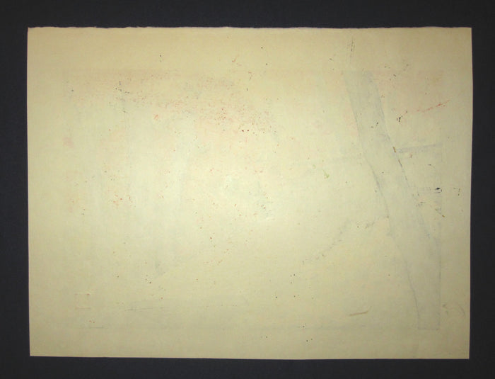 A Great Large Orig Japanese Woodblock Print Pencil Sign Limited# Masao Ido Kyoto Sentiment Red Maple Autumn