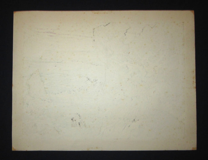 A Huge Orig Japanese Woodblock Print Kitaoka Fumio PENCIL Sign Limit# Shimanami Coast