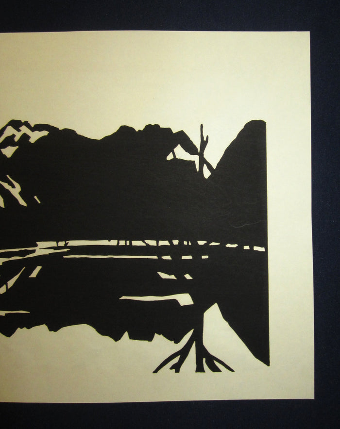 A Huge Orig Japanese Woodblock Print LIMIT# Miyata Saburo Shinshu Nagano Prefecture Twenty Sceneries (21)