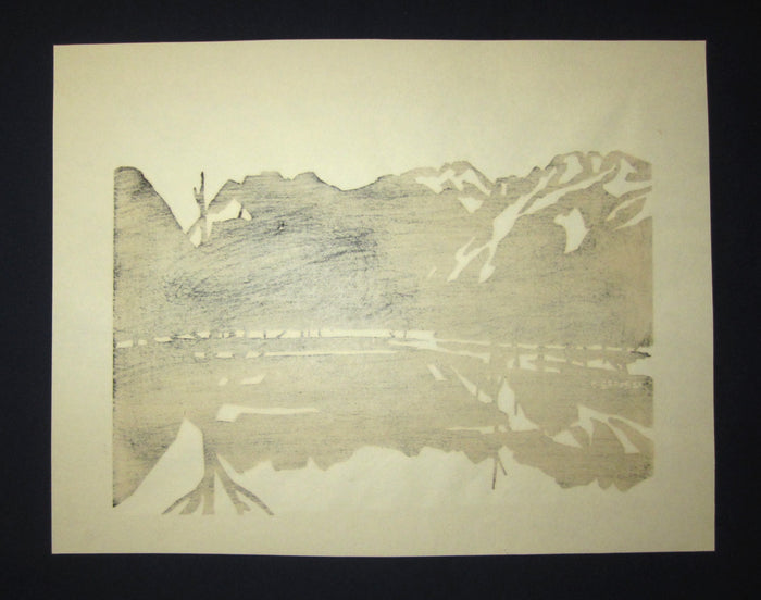 A Huge Orig Japanese Woodblock Print LIMIT# Miyata Saburo Shinshu Nagano Prefecture Twenty Sceneries (21)
