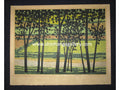 This is a HUGE very beautiful, special and LIMITED-NUMBER (9/150) original Japanese woodblock print “Moe Field A” Pencil-Signed by the famous Showa Shin Hanga woodblock print master Fujita Fumio (1933-) made in 1978 IN EXCELLENT CONDITION.