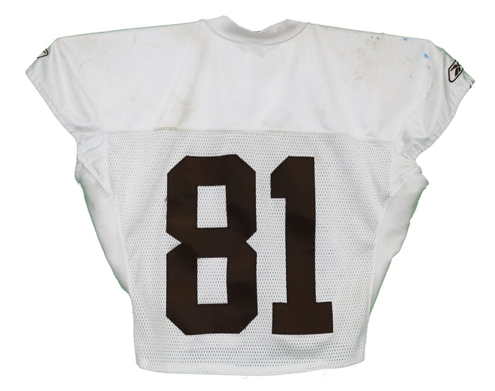 Alex Smith Cleveland Browns White #81 Game Used Practice Jersey
