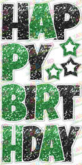 Black/Green Super Chunk Glitter - 23in HBD "EZ Set" Lucky Guy