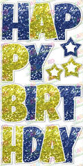 Blue/Gold Super Chunk Glitter - 23in HBD "EZ Set" Lucky Guy