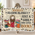 Bookworm Who Loves Book - Personalized Wearable Hooded Blanket, Custom Name Cozy Throw Blanket, Gift for Book Lovers