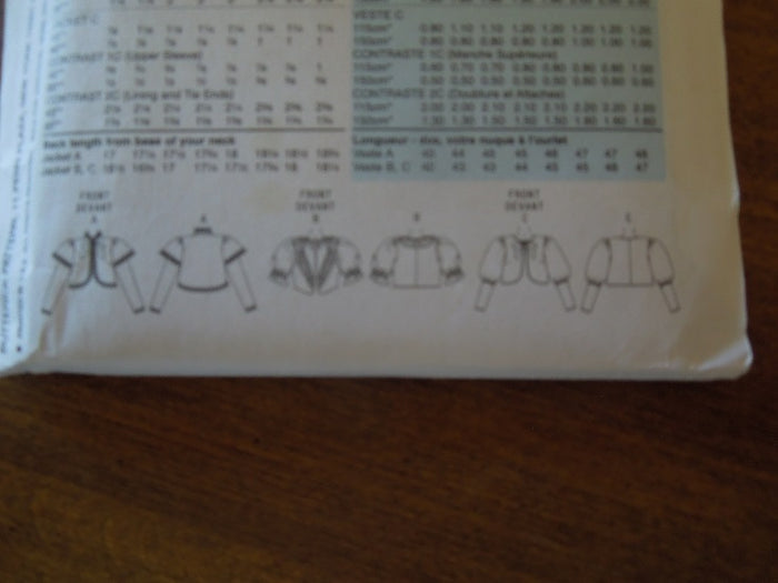 Butterick B4952,  Misses, Jackets, Historical, Victorian, UNCUT sewing pattern