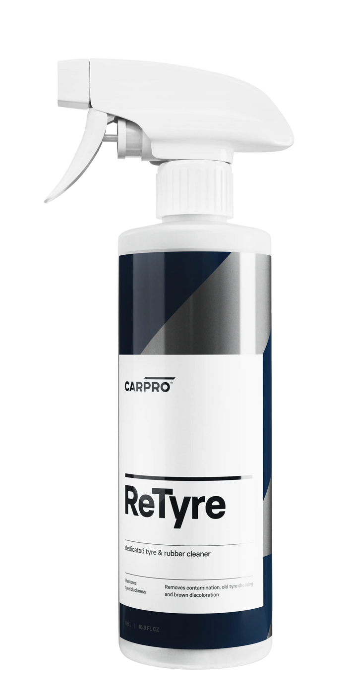 CARPRO ReTyre tyre and rubber cleaner bottle on white background