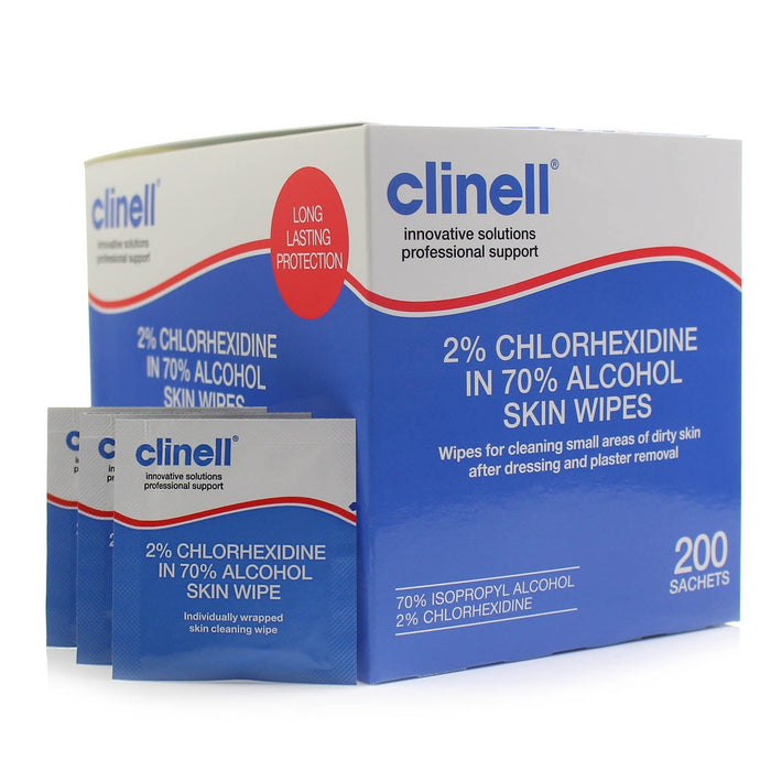 Clinell Alcohol 2% Chlorhexidine Skin Wipes x 200