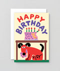 Dog Ate The Cake Birthday Greeting Card - bubblegum market