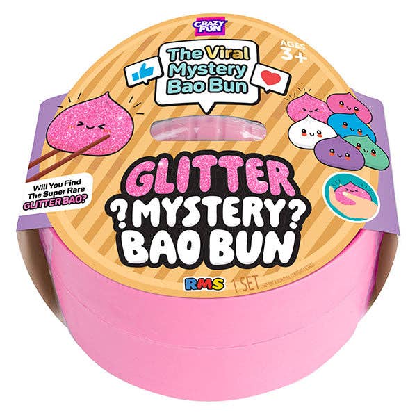 Glitter Mystery Bao Bun 4" Dumpling Squishy Fidget Toy (1pc)
