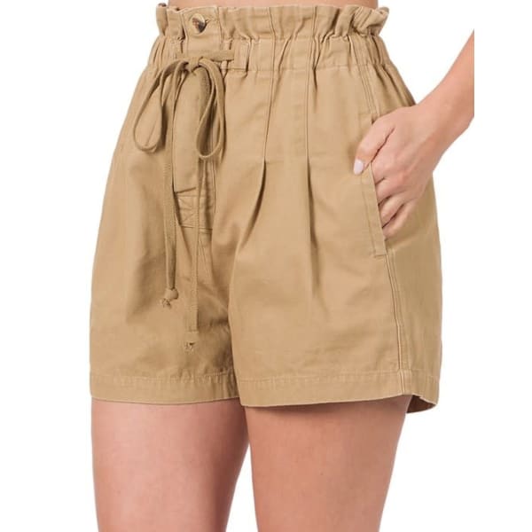 It’s a Vibe Khaki Paperbag Waist Shorts