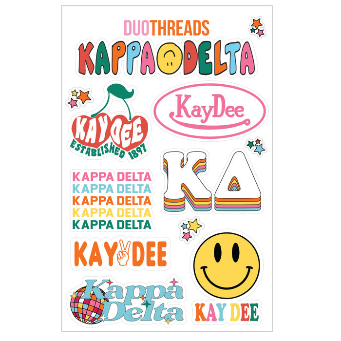 Kappa Delta Rainbow Sticker Sheet