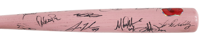 Los Angeles Angels 2014 Team Signed Autographed Youth Pink Baseball Bat Authenticated Ink COA - Mike Trout