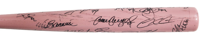 Los Angeles Angels 2014 Team Signed Autographed Youth Pink Baseball Bat Authenticated Ink COA - Mike Trout