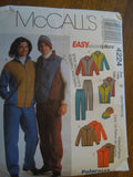 McCalls 4224, Mens, Misses, Pants, Vests, Jackets, Hats, UNCUT sewing pattern