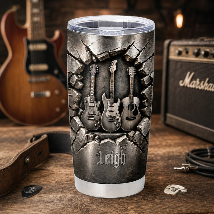 Music Is The Soul Of My Life - Personalized Tumbler, Gift For Guitar Lovers, Music Lovers Gift
