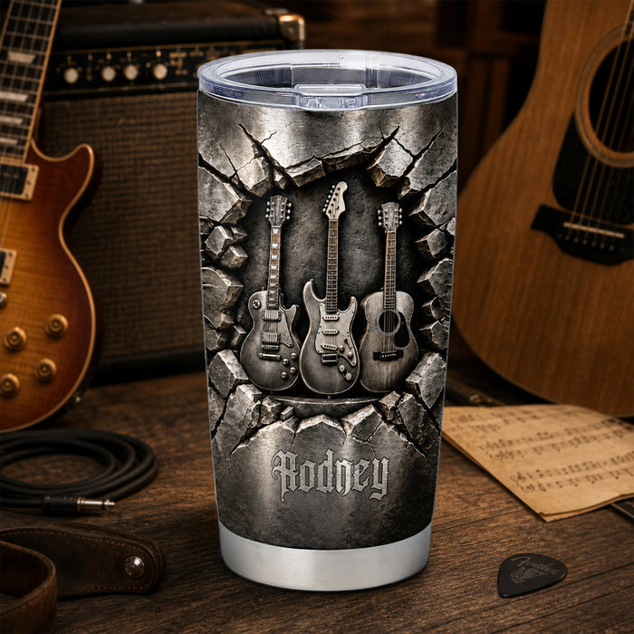 Music Is The Soul Of My Life - Personalized Tumbler, Gift For Guitar Lovers, Music Lovers Gift
