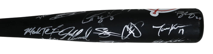 New York Yankees 2014 Team Signed Autographed Youth Black Baseball Bat Authenticated Ink COA