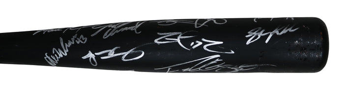 New York Yankees 2014 Team Signed Autographed Youth Black Baseball Bat Authenticated Ink COA