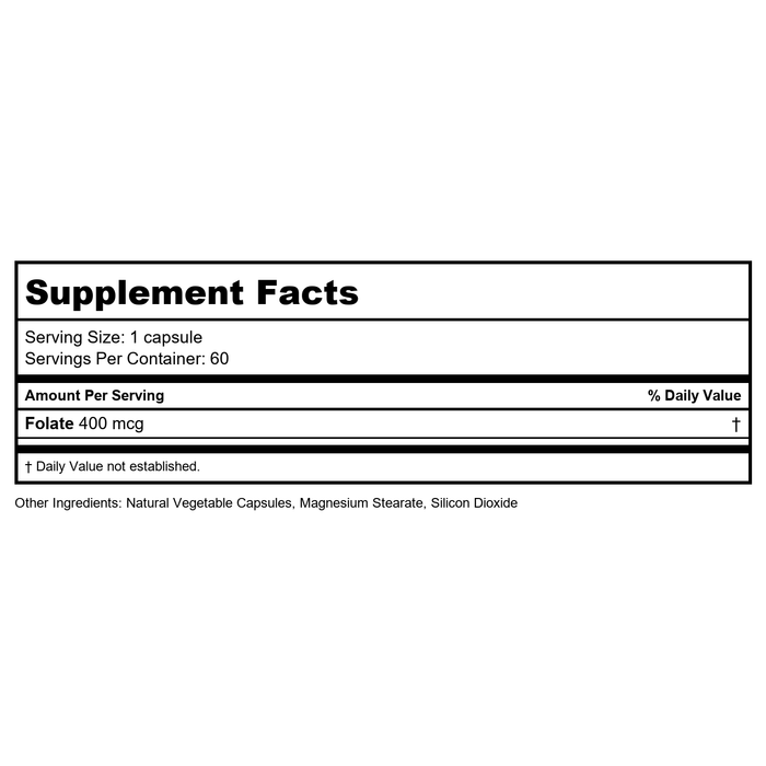 Ortho Molecular Methyl B Complex 60 Vcaps - - Supplement Facts panel