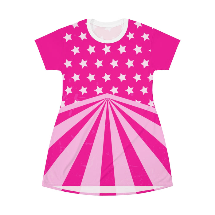 Pink Stars and Stripes Forever T-Shirt Dress