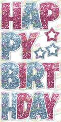 Pink/Light Blue Super Chunk Glitter - 23in HBD "EZ Set" Lucky Guy