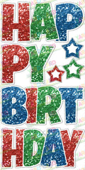 Red/Green/Blue Super Chunk Glitter - 23in HBD "EZ Set" Lucky Guy