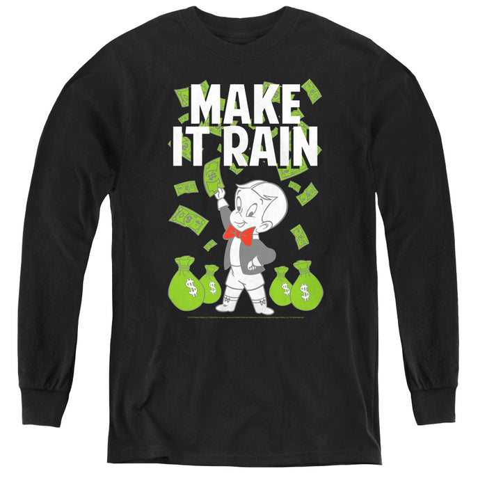 Richie Rich/make It Rain-youth Long Sleeve Tee-black