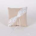 Ring Bearer Pillow Burlap ( 7 x 7 inches ) - JSYW852 FuzzyFabric - Wholesale Ribbons, Tulle Fabric, Wreath Deco Mesh Supplies