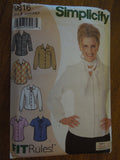 Simplicity 9816, Misses, Blouses, UNCUT sewing pattern