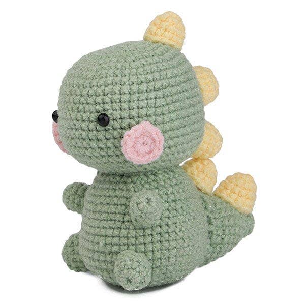 The LOOP Brigade: DIY Mini Crochet Plush Toy Complete Kit For Beginners - Noah the Dinosaur