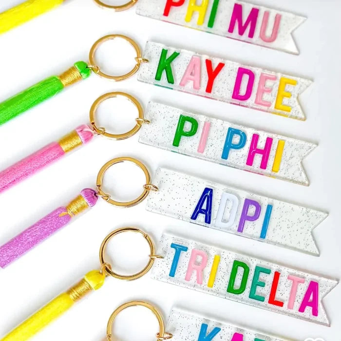 Tri Delta Tassel Key Fob